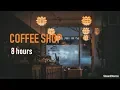 Download Lagu Rainy Day at the Coffee Shop Ambiance - 8 Hours of Rain, background chatter and Jazz Music