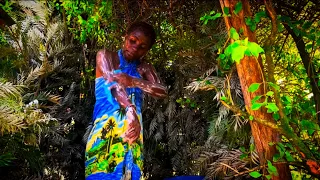 peaceful outdoor bath routine in rural kenya african village life