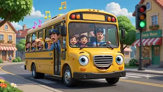The Wheels on the Bus 🚌 | Fun 3D Nursery Rhyme Cartoon for Kids | Colorful Town Adventure