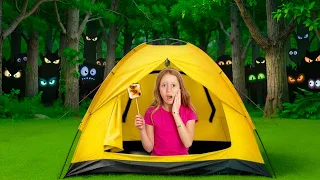 Nastya e sua viagem de glamping com amigos