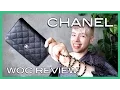 review CHANEL wallet on chain WOC black caviar leather with gold hardware