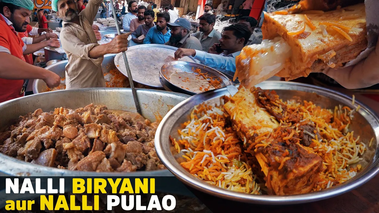Nalli Biryani and Pulao   Famous Qadri Bone Marrow Biryani of Karachi   Street Food of Pakistan