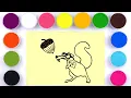 Sand painting squirrel from Ice Age