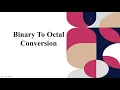 Binary to Octal Malayalam