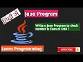 Java Program to check the number is Even or Odd in Hindi