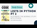 Lists in Python Pt 2 Automate the Boring Stuff