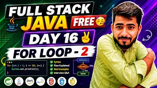Full Stack Java Free Day 16 - For Loop Part 2 in Java aadiandjava 2 0