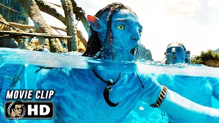 learning to dive scene avatar the way of water 2022 movie clip hd
