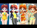 Evolution of Daisy Swimming Outfits in Mario Games 2007-2025