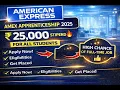 American Express Apprenticeship 2025 25 000 Stipend AMEX Hiring Update Complete Guide
