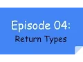 Episode 4 Return Types and their usage Series1 Java Programming Tutorials