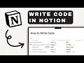How to Write a Code in Notion Notion Tutorial 2025