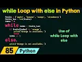 while Loop with else in Python
