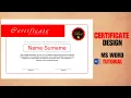 How to Make Simple Certificate in MS Word Part 23