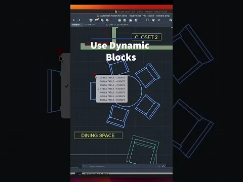 Download MP3 AutoCAD Mac Dynamic Block - Round Table with Chairs - Autocad 2023 For Mac