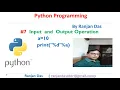 Python Input and Output Operation Print Input Python Tutorial Ranjan Das Ranjan Sir