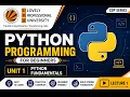 Python Course Unit 1 Python Fundamentals CDP