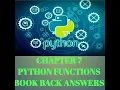 TN Computer Science Chapter 7 Python Functions Book Back Answers