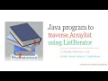 traverse arraylist using list iterator in java