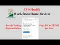 CVS Health Pays 17 to 27 90 per hour Testing Benefits Representative Work from Home Review