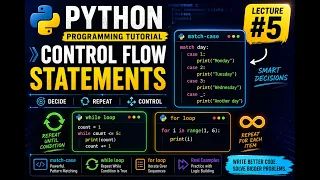 Python Programming Tutorial match-case while Loop for Loop Explained
