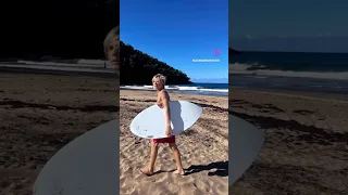 Skim boarding the DR #sailing #sailingfamily #skimboarding