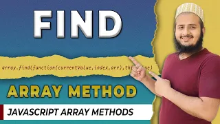 Find Array Method Find method in JavaScript Array Methods in Javascript Hindi 2022