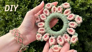 DIY Flower Knot Circle 🌼 Macrame Daisy Edge Pattern