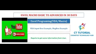 Visual Basic-Input Box VBA Input Box Input Box Function Input Box for User Input