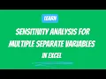 15 2 Sensitivity Analysis for multiple separate variables in Excel