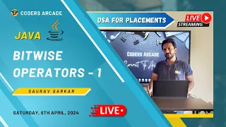 Java Live Session 6 A Bitwise Operators Part 1 DSA Placement Series Coders Arcade
