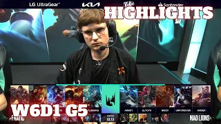 FNC vs MAD - Highlights | Week 6 Day 1 S12 LEC Summer 2022 | Fnatic vs Mad Lions W6D1