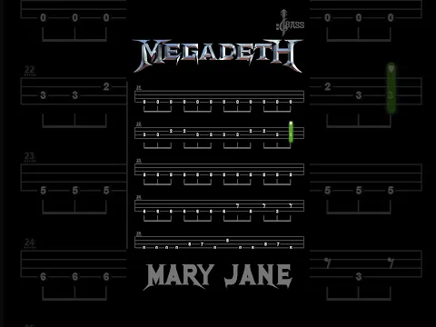 Download MP3 Mary Jane Bass Line By Megadeth By @ChamisBass  #chamisbass #basstabs #megadeathbass #megadeth