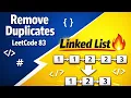 LeetCode 83 Remove Duplicates from Sorted List Linked List Easy Trick Hindi