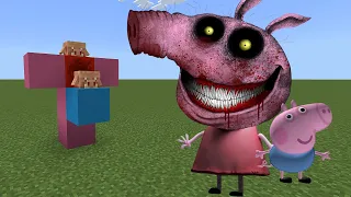 Scary Peppa Pig and George Addon in Minecraft PE Bedrock