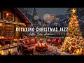 Jazz Relaxing Music at Cozy Christmas Porch Ambience 🎄 Christmas Jazz Instrumental Music \u0026 Snowfall