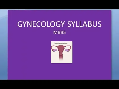 Gynecology Syllabus Gynaecology Content Topics Chapters MBBS Students What is Introduction OBGYN