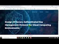 Design of Secure Authenticated Key Management Protocol for Cloud Computing Environments Java