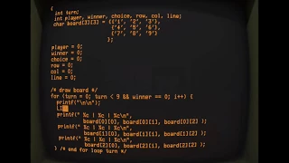 ASMR - Coding Tic-Tac-Toe on nostalgia Cathode terminal emulator and vintage computer sound