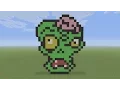 Minecraft Pixel Art - Zombie Head From Plants VS Zombies