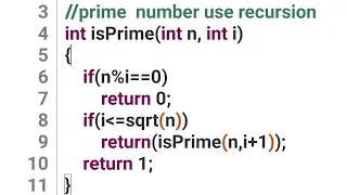 Prime number using Recursion
