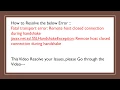 SSLHandshakeException Fixing the SSLHandshakeException Fatal transport error