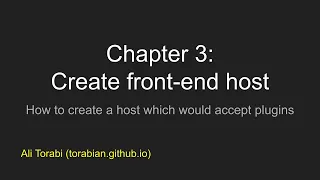 Chapter 3 Create front end host plugin manager