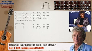 🎸 Have You Ever Seen The Rain - Rod Stewart Guitar Backing Track with chords and lyrics