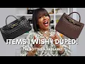 ITEMS I WISH I DUPED - COMPARING THE DUPE AND REAL BOTTEGA ANDIAMO TOTE AWED BY MONICA