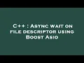 C Async wait on file descriptor using Boost Asio