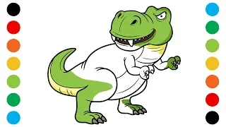 Dinosaur T-Rex Tyrannosaurus with Sounds Coloring Pages for Kids Digital Coloring