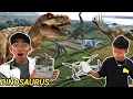 Lagu DUNIA DINOSAURUS TERTANGKAP SAAT MAIN DRONE?! | Mikael Family