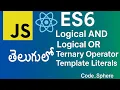 ES6 Concepts Logical AND Logical OR Ternary Operator Template Literals Coding React Javascript