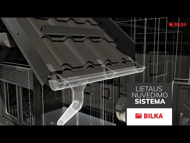 Latakas BILKA, ilgis 2 m, skersmuo 125 m, rudos spalvos